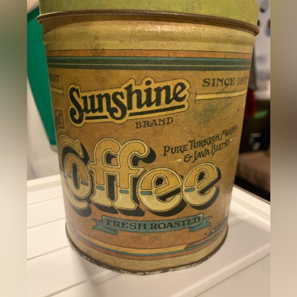 Fresh Roasted Coffee Tin - Vintage Brown & Cream